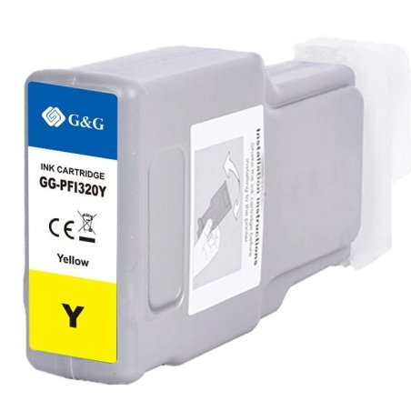 Картридж струйный G&G GG-PFI320Y (PFI-320Y) желтый (300 мл) для Canon imagePROGRAF TM-200/200MFP/205/300/300MFP/305