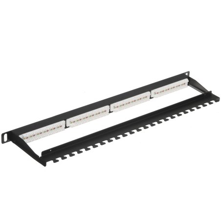 Патч-панель LANMASTER компактная 24 порта, UTP, кат.5E, 0.5U
