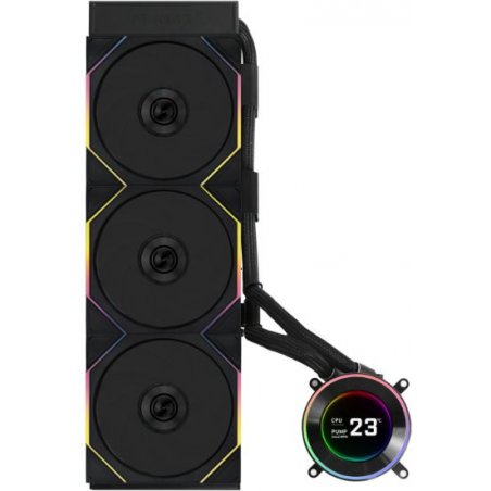 Система жидкостного охлаждения Lian-Li HydroShift II LCD-C 360TL ARGB Soc-AM5/AM4/1700/1851 черный 4-pin 33dB Al+Cu LCD Ret (G89.GHS2LCD36TB.R0)