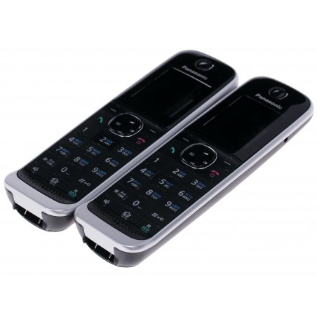 Телефон беспроводной (DECT) Panasonic KX-TGJ322RUB черный (труб. в компл.:2шт) автооветчик АОН