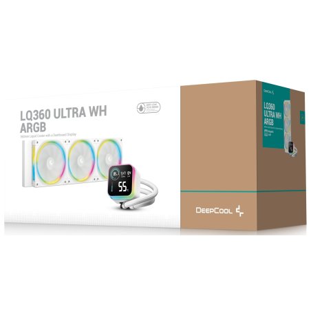 Система водяного охлаждения Deepcool LQ360 Ultra ARGb Soc-AM5/AM4/1200/1700/1851 черный 4-pin 38.71dB Al LCD 350W 1840gr Ret (R-LQ360-BKASMC-G-1)