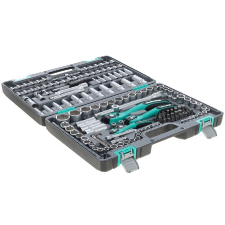 Набор инструментов STELS 141141/4'' 3/8'' 1/2'' cr-v s2 усиленный кейс 151предм.