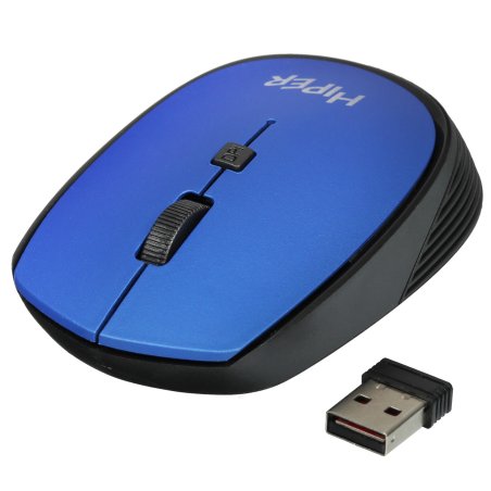 Мышь беспроводная HIPER HOMW-083 синий, 1600 dpi, радиоканал, USB, кнопки - 4