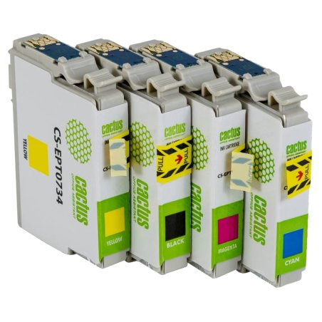 Картридж струйный Cactus CS-EPT0735 черный/голубой/пурпурный/желтый (45.6 мл) для Epson Stylus С79/C110/СХ3900/CX4900