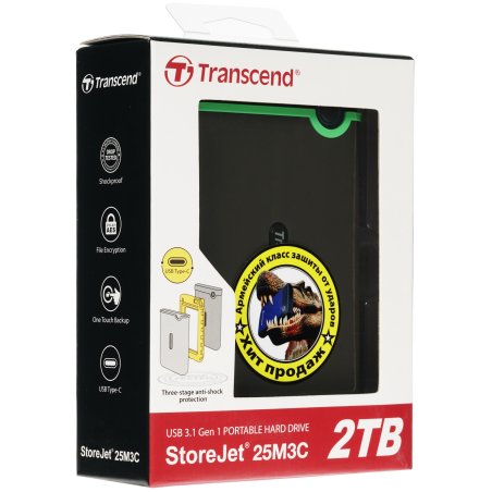 Внешний жесткий диск Transcend 2TB StoreJet 2.5" M3C USB Type-C и Type-A