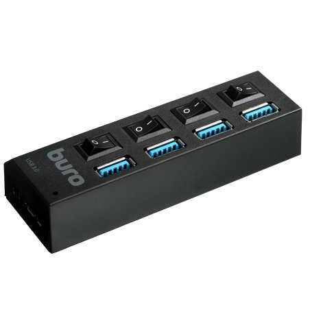 Разветвитель USB 3.0 Buro BU-HUB4-U3.0-S 4порт. черный