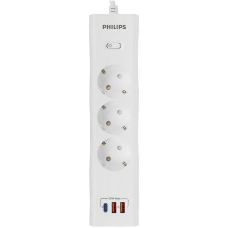 Сетевой фильтр Philips CHP4336WB/51, 3м, 3 розетки, белый