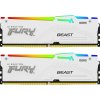 Оперативная память Kingston Fury Beast, DDR5, 32Gb (2x16GB), 5600MHz, CL36, DIMM, радиатор, RGB, белый