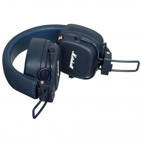 Беспроводные/проводные наушники Marshall Major V синий, накладные, Bluetooth + проводной, беспроводная зарядка, до 100 ч