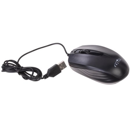 Мышь проводная Oklick 115S черный/красный, 1200 dpi, USB, кнопки - 3