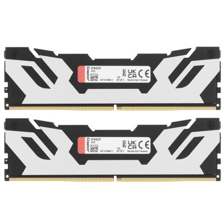 Оперативная память Kingston Fury Renegade, DDR5, 64Gb (2x32Gb), 6400MHz, CL32, DIMM, радиатор, серебристый/черный