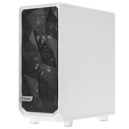 Компьютерный корпус без блока питания Fractal Design Meshify 2 Compact RGb TG Light Tint, Midi-Tower, 4x120мм RGb, 2xUSB-A 3.2 + 1xUSB 3.2 Type-C ATX, mATX, mITX белый