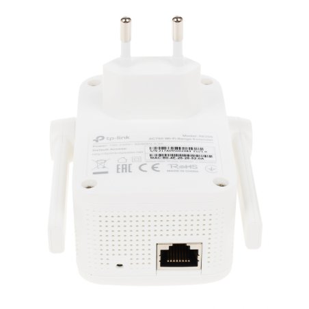 Усилитель TP-Link Wi-Fi AC750 Wi-Fi Range Extender, Wall Plugged,433Mbps at 5GHz + 300Mbps at 2.4GHz, 802.11ac/a/b/g/n, 1 10/100M LAN, WPS button, 2 fixed antennas поставляется без кабеля RJ-45