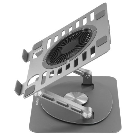 Подставка для ноутбука Digma D-NCP170-1xRGb110-360 17" 240x230x50мм 28дБ 2xUSB 1x 110ммFAN 940г Fan-control алюминий серый