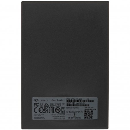Внешний HDD 2.5" Seagate One Touch, 1TB, USB 3.2 Gen 1 Type-A, 5400 rpm, черный