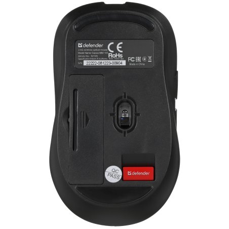 Мышь беспроводная Defender Gassa MM-105 черный, 1600 dpi, радиоканал, USB, кнопки - 6