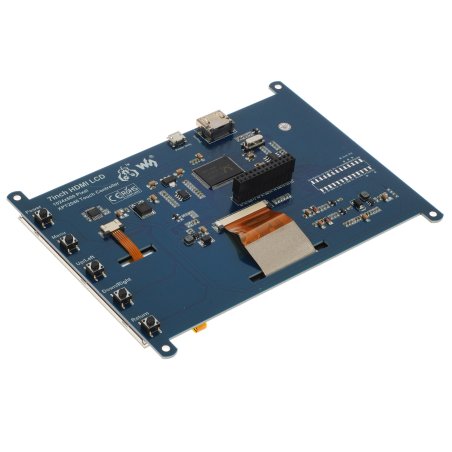 Резистивный сенсорный дисплей без корпуса ACD18-RA418 Waveshare 7"; 1024x600 IPS матрица, вход HDMI, питание по USB, для Raspberry Pi 3