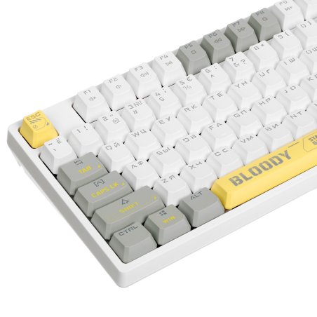 Клавиатура проводная A4Tech Bloody S87 Energy (S87 USB ENERGY WHITE) USB белый/желтый