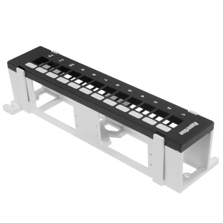 Модульная настенная патч-панель на 12 портов Hyperline PPWBL-12 для модулей Keystone Jack, с подставкой