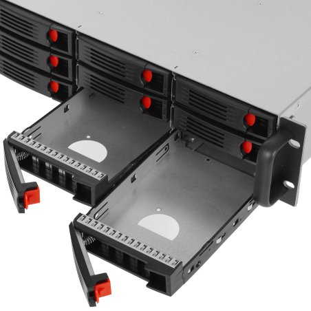 Серверный корпус ExeGate Pro 2U550-HS12 (RM 19", высота 2U, глубина 550, БП 1U-500ADS,12xHotSwap, USB)