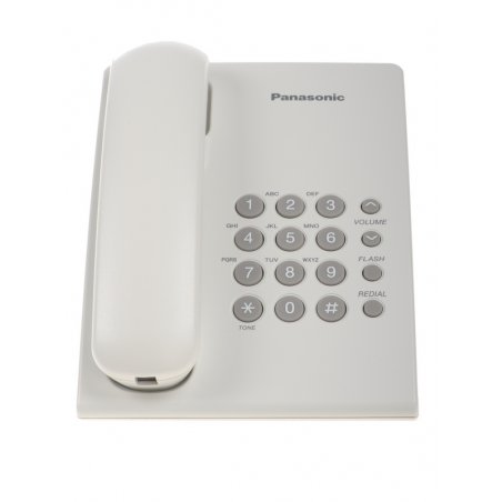 Телефон проводной Panasonic KX-TS2350RUW белый повтор номера, регул-ка громкости, кр.на стену
