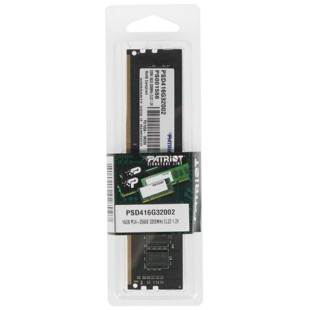 Оперативная память Patriot Signature, DDR4, 16Gb (1x16 Gb), 3200 MHz, CL22, DIMM