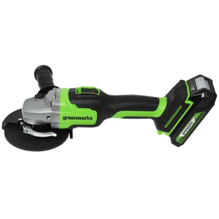 Угловая шлифовальная машина Greenworks 24В, аккумуляторная Greenworks (В комплекте с АКБ 2А·ч. и ЗУ) 3200207UA