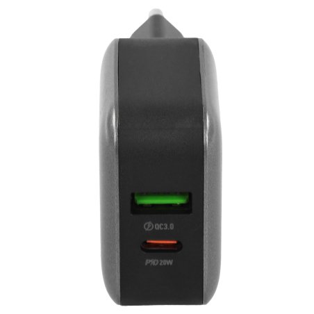 Сетевое зарядное устройство BOROFONE BA46A Premium, один порт USB, один порт Type-C, PD, 18W, 5V, 3.0A, черный