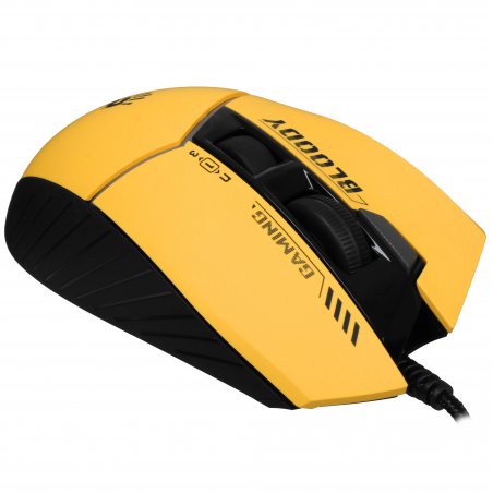 Мышь проводная A4Tech Bloody W95 Max Sports желтый/серый, 12000 dpi, USB, кнопки - 10
