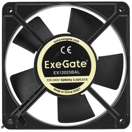 Вентилятор для корпуса ExeGate EX12025BAL черный, 120 мм, 2200 об/мин, 32 дБ