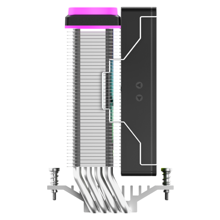 Кулер для процессора Cooler Ocypus Delta A40 BK ARGb Delta-A40-BK1NAWN00X-GL черный 120мм алюминий+медь 2000rpm 29db 4-pin 220W 156мм