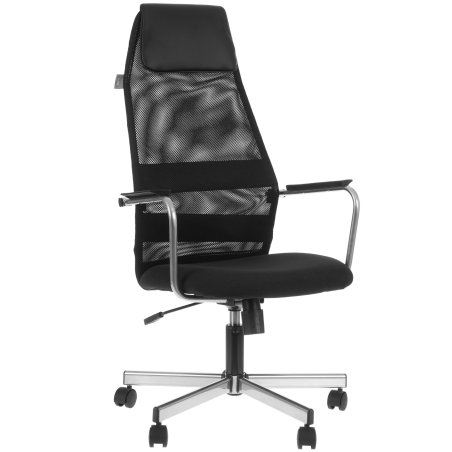 Кресло компьютерное Бюрократ KB-5M TW-01 3C11 черный, сетка/ткань, с подголов. крестовина металл хром