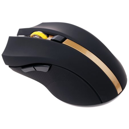Мышь беспроводная Oklick 495MW черный/золотистый, 1600 dpi, радиоканал, USB, кнопки - 6