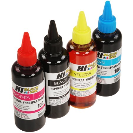 Комплект универсальных чернил Hi-Black для Brother (тип B-V1), на водной основе, 4 цвета