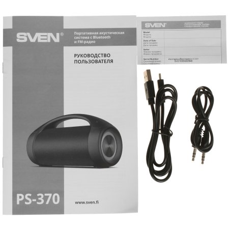 Колонка портативная Sven АС PS-370 черный 40W 2.0 BT