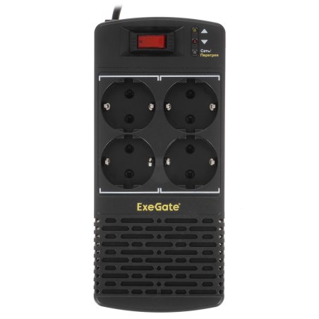 Стабилизатор ExeGate Power AD5000-500 (500VA/300W, диапазон 150...280В, 4 евророзетки)