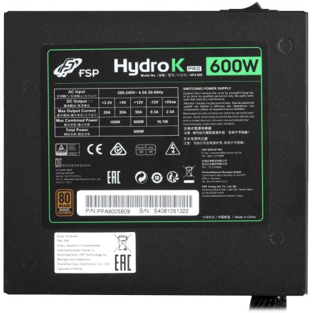 Блок питания FSP Hydro PTM PRO(ATX3.1) 1350W, 1350Вт, 80+ Platinum, 135мм, модульный, черный