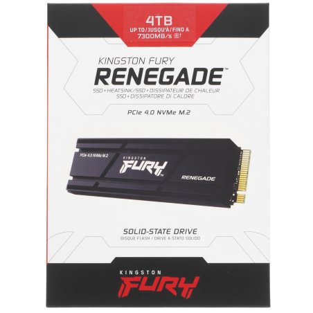 Накопитель SSD Kingston Fury Renegade, 4Tb, PCIe 4.0 x4, M.2 2280, NVMe, R/W 7300/7000, с радиатором