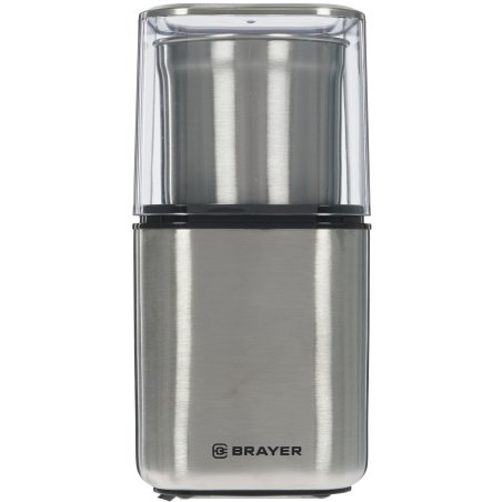 Кофемолка BRAYER BR1180, 2 ножа для мяг. и твер., 70 г.,Мощн. 200 Вт, нерж. корп, нажатием на крышку