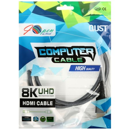 Кабель HDMI 19M/M,ver. 2.1 8KX60Hz (Econom) оплетка 1m iOpen <ACG859A-1.0>