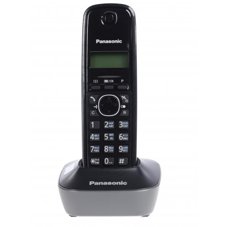 Телефон беспроводной (DECT) Panasonic KX-TG1611RUH (серый) АОН, Caller ID,12 мелодий звонка,подсветка дисплея,поиск трубки