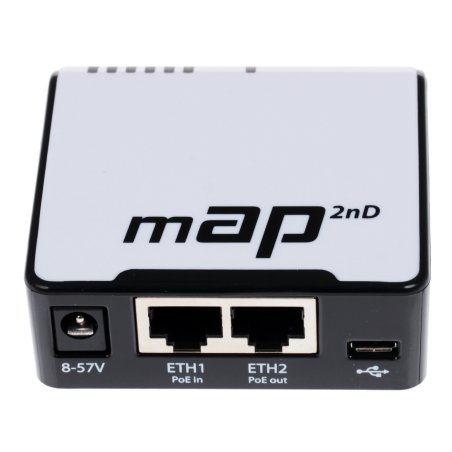 Беспроводной маршрутизатор MikroTik RBmAP2nD 802.11n 300Mbps 2.4 ГГц -1xLAN PoE белый