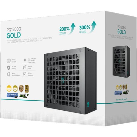 Блок питания Deepcool / GamerStorm PQ1200G (ATX 3.1, 1200W, Full Cable Management, PWM 120мм fan, 80 PLUS GOLD, Active PFC + Half Bridge + DC/DC, Full Japanese Capasitors, Gen5 PCIe) RET