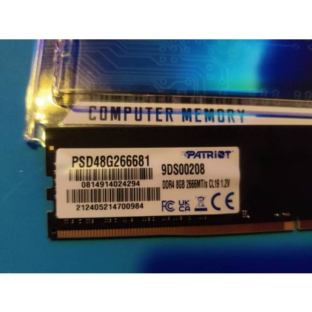 Оперативная память Patriot Signature, DDR4, 8Gb (1x8 GB), 2666 MHz, CL19, DIMM