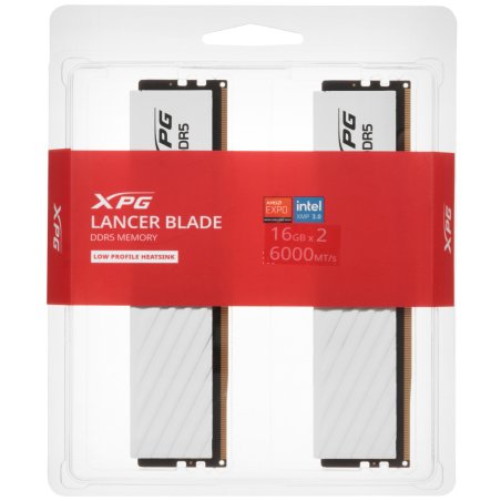 Оперативная память XPG Lancer Blade, DDR5, 32Gb (2x16 Gb), 6000 MHz, CL36, радиатор, белый