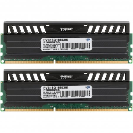 Оперативная память Patriot Viper 3, DDR3, 16GB (2x8 GB), 1866 MHz, CL10, DIMM, радиатор, черный