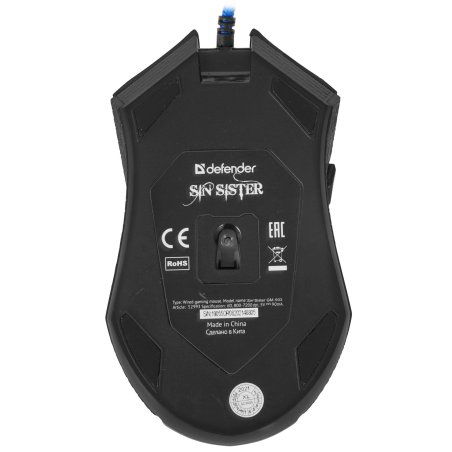 Мышь проводная Defender Sin'Sister GM-933 черный, 7200 dpi, USB, кнопки - 6