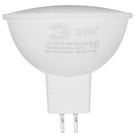Лампа светодиодная ЭРА Б0032996 STD LED MR16-10W-840-GU5.3 10 Вт софит нейтральный белый свет