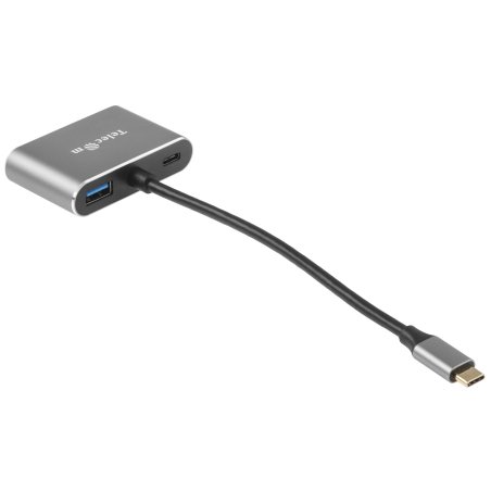 Кабель-концентратор USB3.1 TypeCm -->HDMI+USB3.0+PD+VGA Alum Grey 4K@30Hz, Telecom<TUC055>