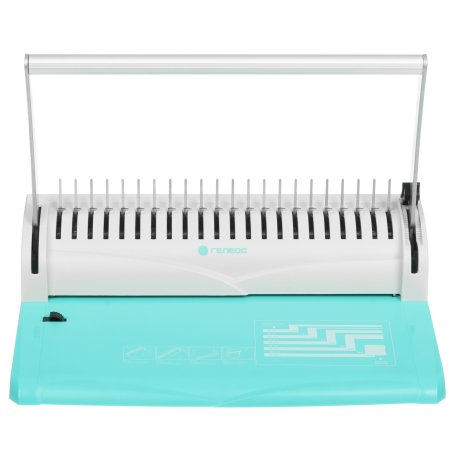 Переплетчик Heleos БП13п бирюзово-белый (БП13ПББ) A4/перф.13л.сшив/макс.450л./пластик.пруж. (6-51мм)